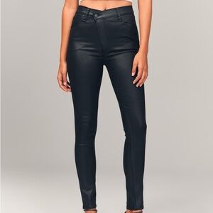 Abercrombie High Rise Skinny Black Coated Jeans 27R